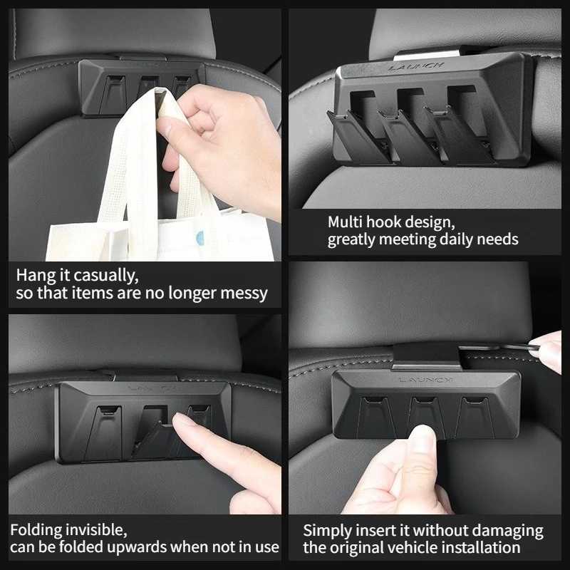 

Folding Hidden Hooks for Tesla Model 3 Y Highland Juniper 2025 Car Backrest Hook Back Seat Glovebox Hook Automotive Accessories