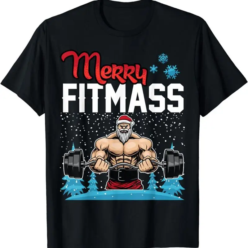 

НОВАЯ футболка Merry Fitmass Funny Santa Bodybuilder Gym Fitness Workout S 3XL