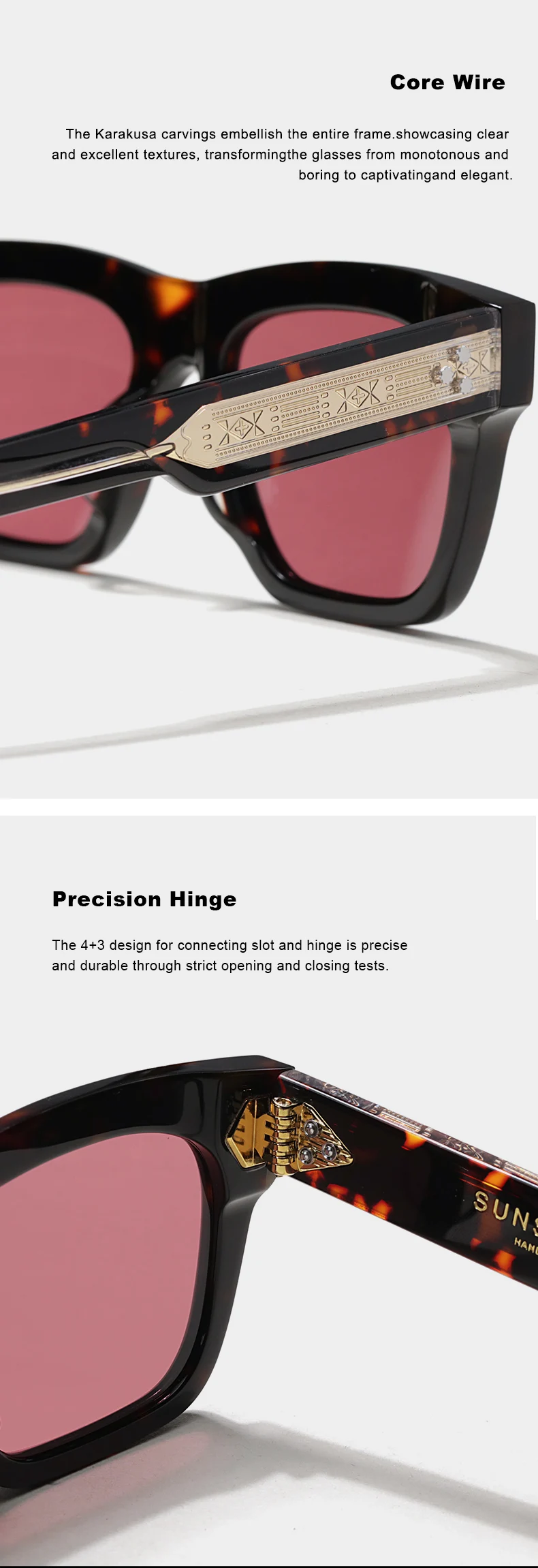 Stilvolle quadratische Damen-Sonnenbrille SCASH Designer Handgefertigte Herren-Straßenbrille Luxusmarken-Sonnenbrille Formbar – Detail 8