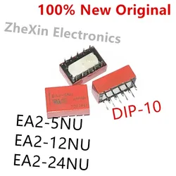 5-10PCS/Lot   EA2-5NU 、EA2-12NU 、EA2-24NU   DIP-10   New Original Signal Relay 1A DPDT  EA2-5NU-L、EA2-12NU-L 、EA2-24NU-L