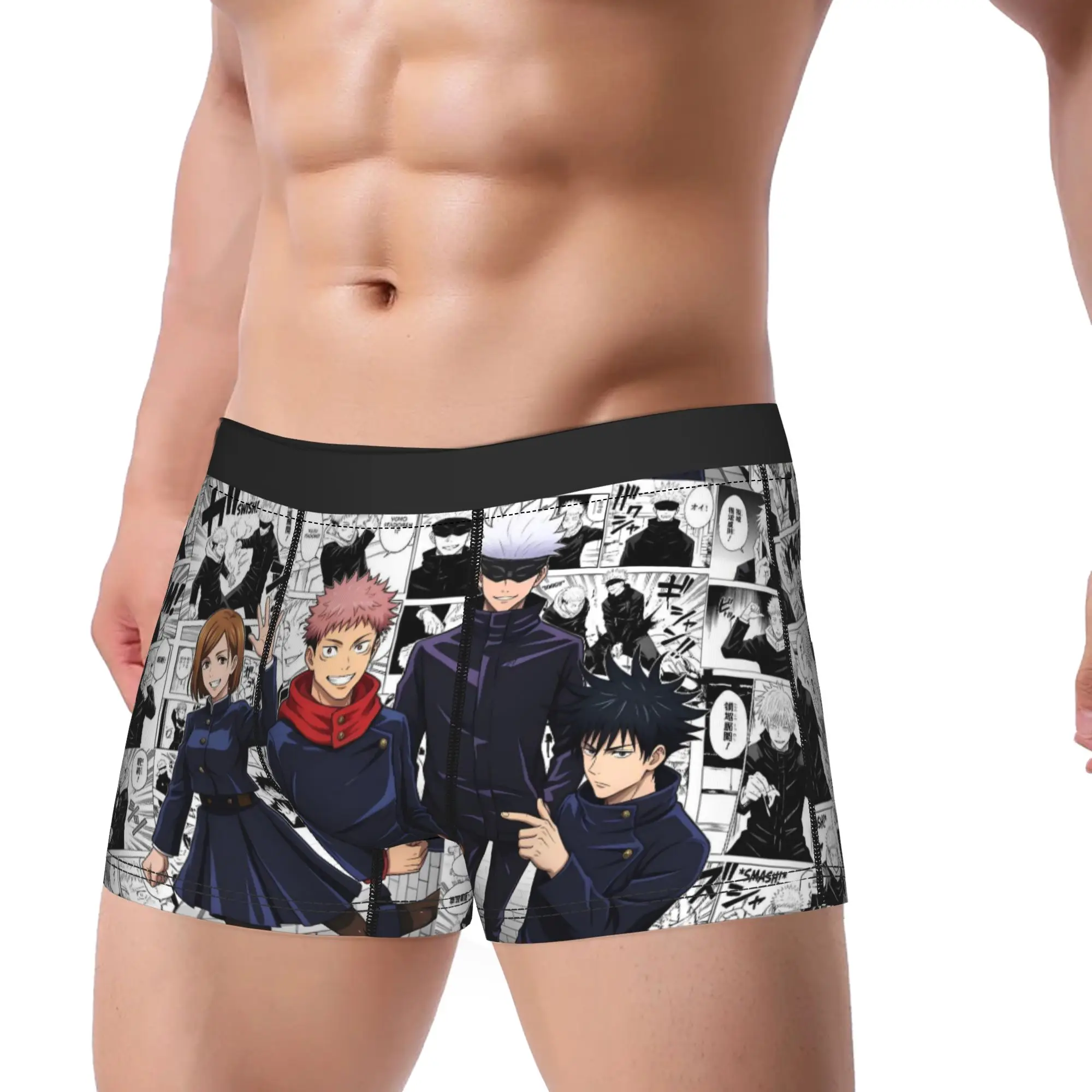 Satoru Gojo Characters Manga Group Art Underwear Jujutsus Kaisens Custom Boxer Shorts Hot Sale Males Underpants Shorts Briefs