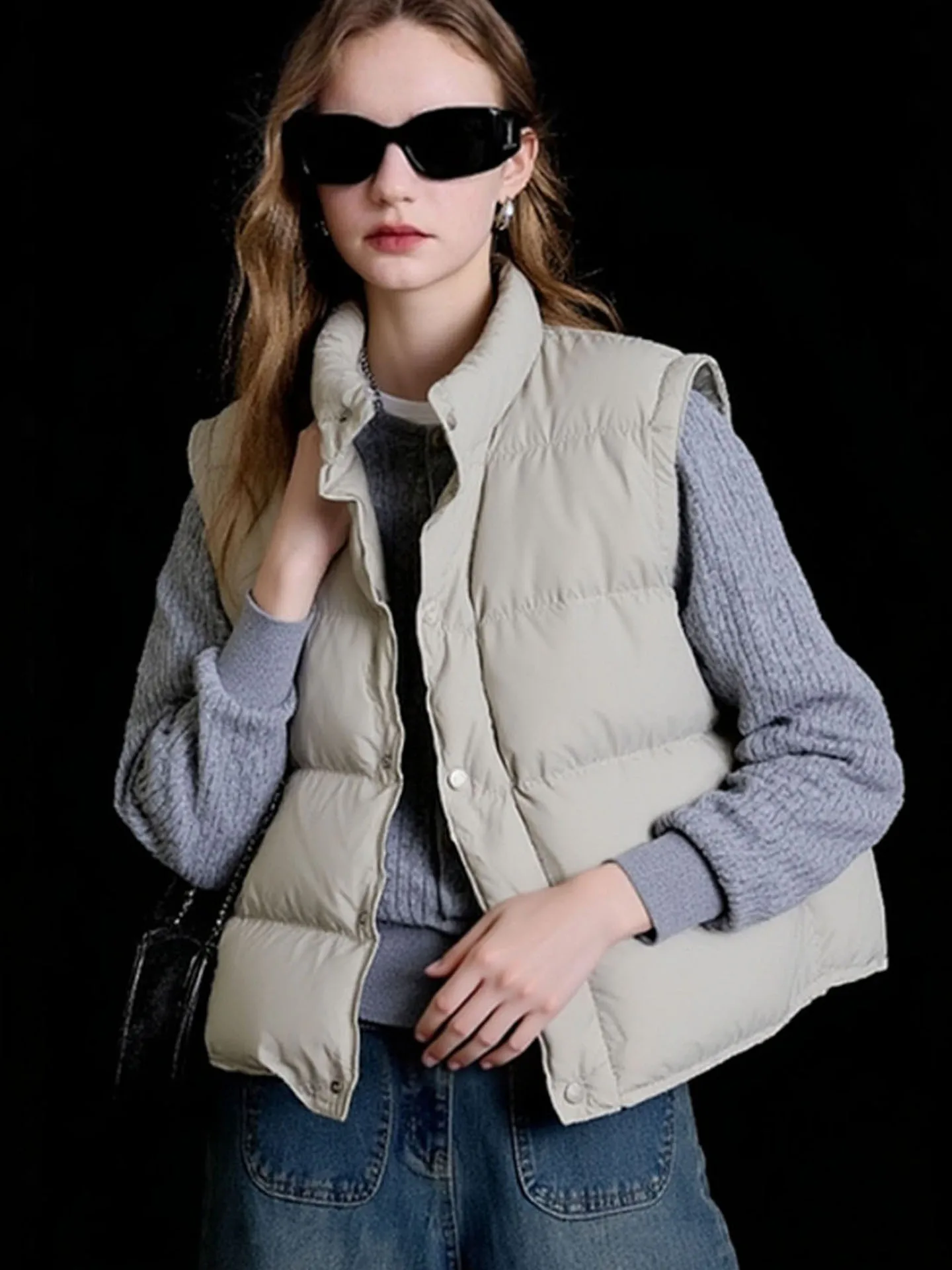

Korean Sle Stand Collar Vest Versatile Comfortable Warm Faionable Svel Top for Winter New Arrival Poetic Lin