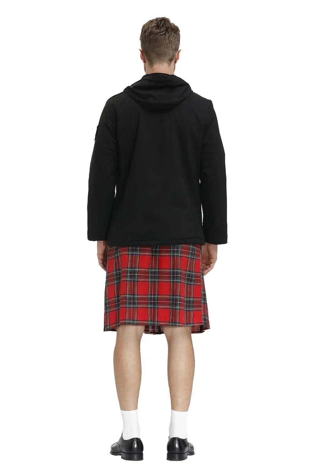 Men\'s Plaid Pleated Skirt Scottish Holiday Kilt Costume Traditional Costume Stage Performance Skirt Red Blue Green Brown