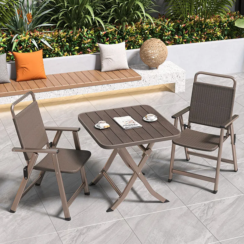 

Retro folding tables and chairs multifunctional outdoor portable lounge garden set patio lounge meble ogrodowe terrace furniture