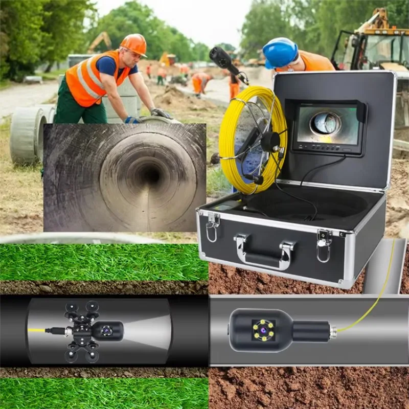 9 Inch Dual Camera DVR 30M 1080P HD Dual Camera Lens Drain Sewer Pipeline Industrial Endoscope Pipe Inspection Video Camera