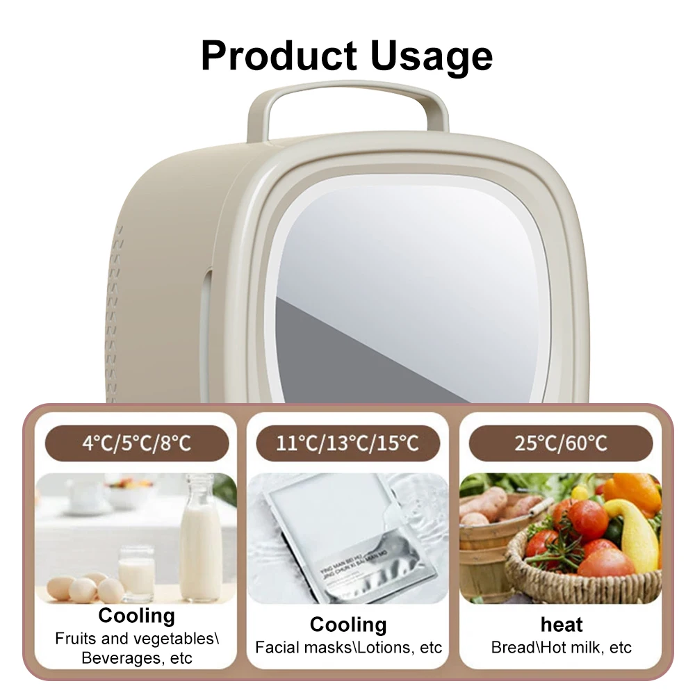 6L Mini Beauty Fridge with LED 2