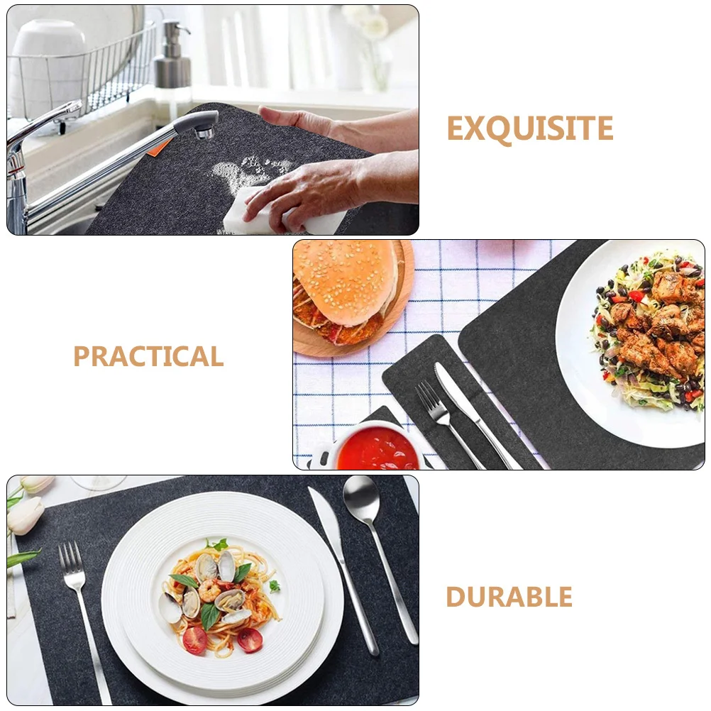 

1 set Heat Insulation Placemat Felt Place Mat Table Protection Non-Slip Design For Party Restaurant Hotel Use Heat