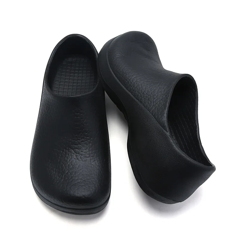 STRONGSHEN Men Waterproof Oilproof Chef Shoes Hotel Kitchen Anti-Slip Work Shoes Restaurant EVA Garden Clogs Working Flat Shoes