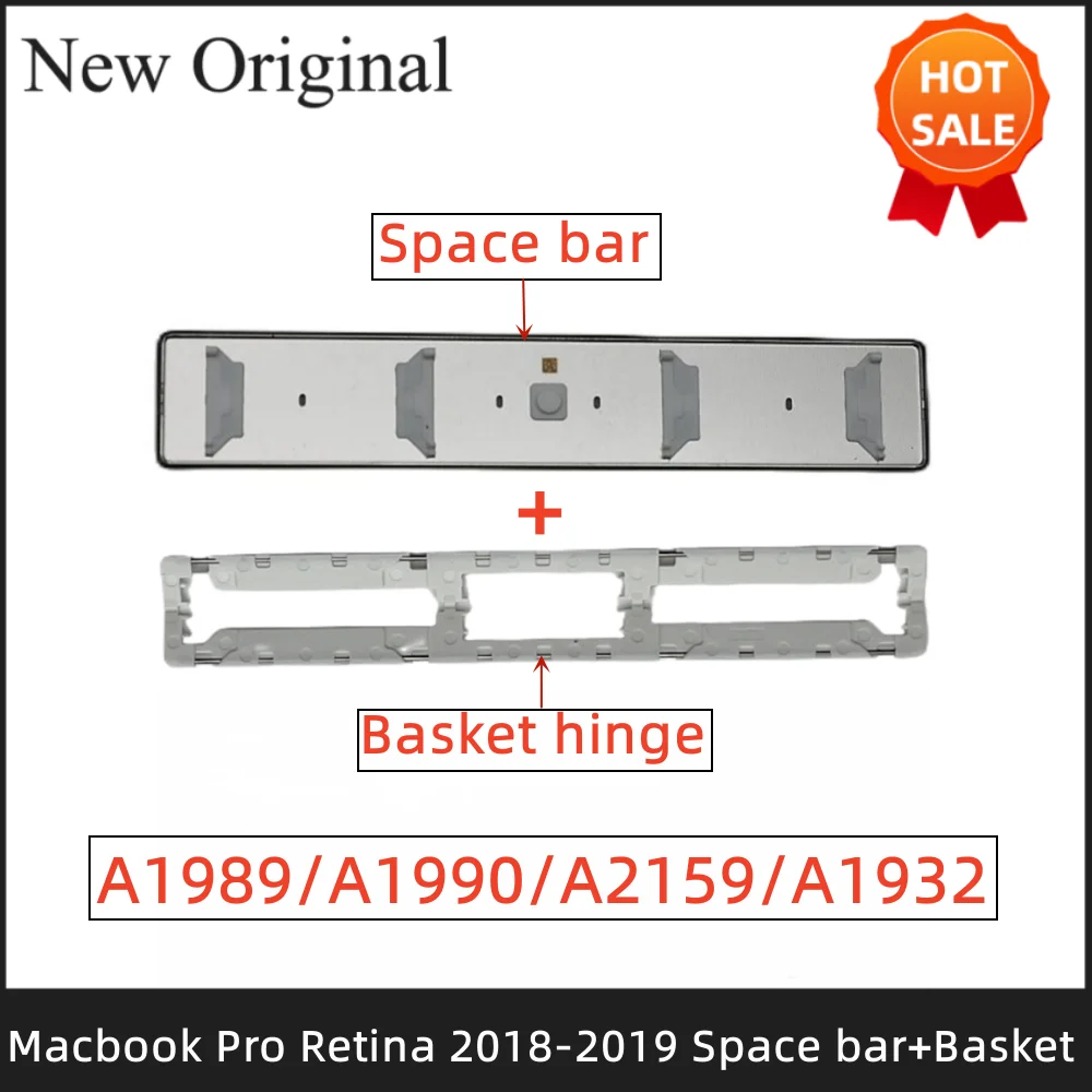 Spacebar Key Cap and Hinge for MacBook Pro Retina A1989 A1990 A2159 AIir a1932 2018-2019 Keyboard Space Bar Key Cap keys