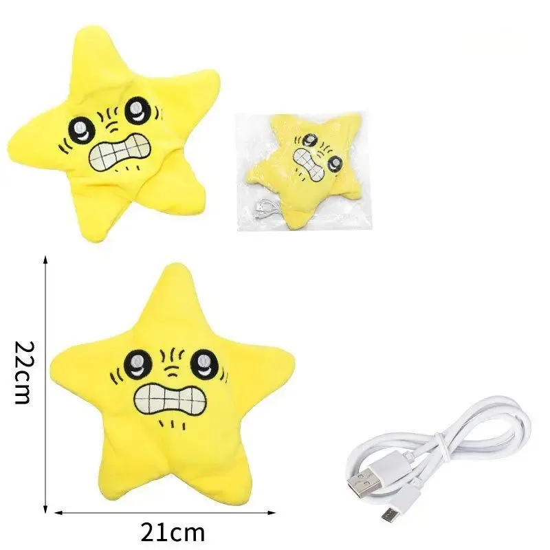 Moving Star Plush Keychain Kawaii Five Pointed Star Chiikawas Plush Bookbag Doll Usagi Doll Cute Pendant Moving Meteor for Gifts