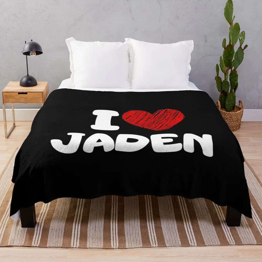 I Love Jaden, I Heart Jaden Family lover Throw Blanket warm winter Luxury Blankets