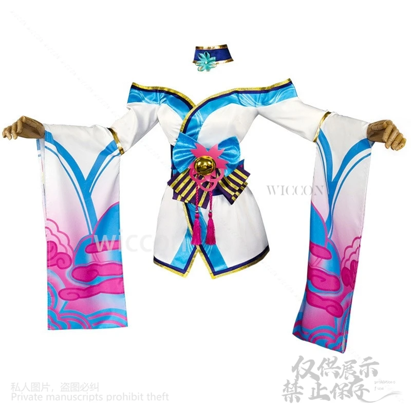 @@#！Anime Game League Of Legends LOL COS Ahri ！@#￥%&* Spirit Blossom Dress Lolita Wigs Earwear Cos For Girls Woman Customized