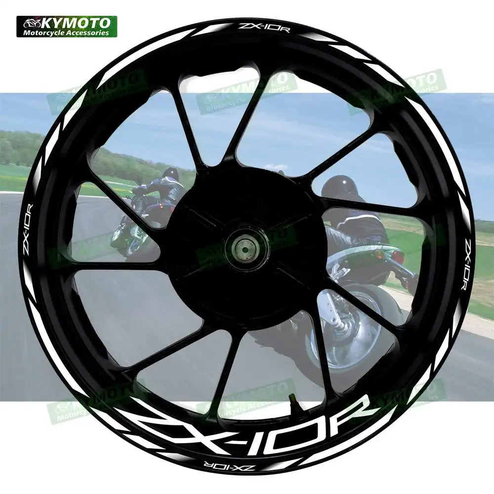 

Аксессуары для мотоциклов ZX-10R ZX10R, 17-дюймовые наклейки на передние и задние колеса, обтекатель, обод ступицы, светоотражающие полосы, наклейки