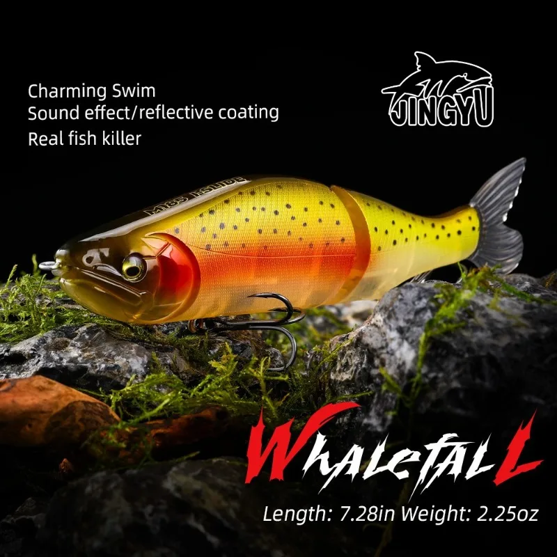 

Multi-Jointed 18.5cm/7.3" 64g Saltwater Swimbait Lure-Deep Diving Minnow for Seabass-Realistic Swimming Action & Heavy Casting