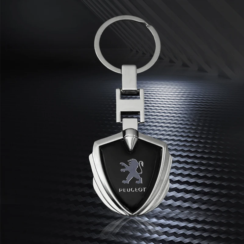 

Logo Metal Alloy Car Keychain Pendant Key Ring Auto Key Accessories For Peugeot 206 207 307 308 408 508 301 3008 2008 5008 RCZ