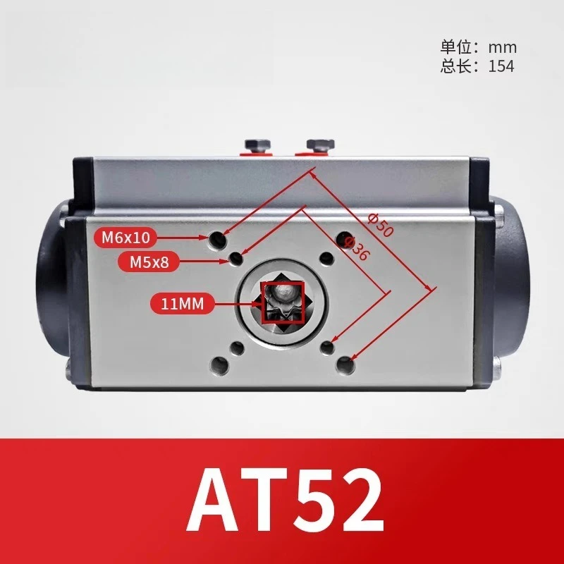 For Pneumatic Actuators Grey, Angular Stroke Dual Action 50-500N.M Fast Response Durability Butterfly Valve