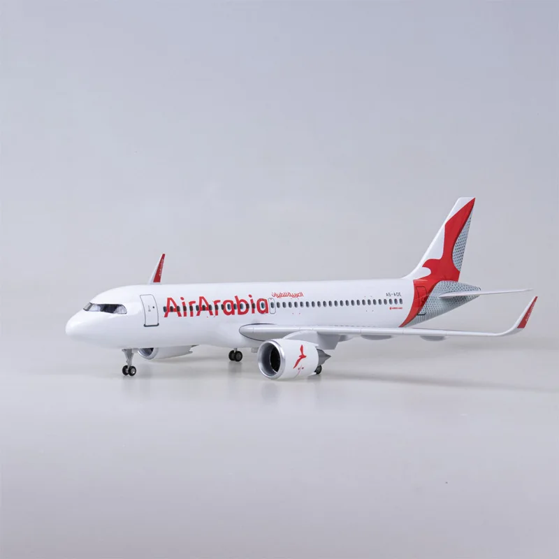 1:80 With Wheels And Lights 47cm Arab Arabia Airlines Airbus A320 Simulation Passenger Aircraft Model Collection Display Gift