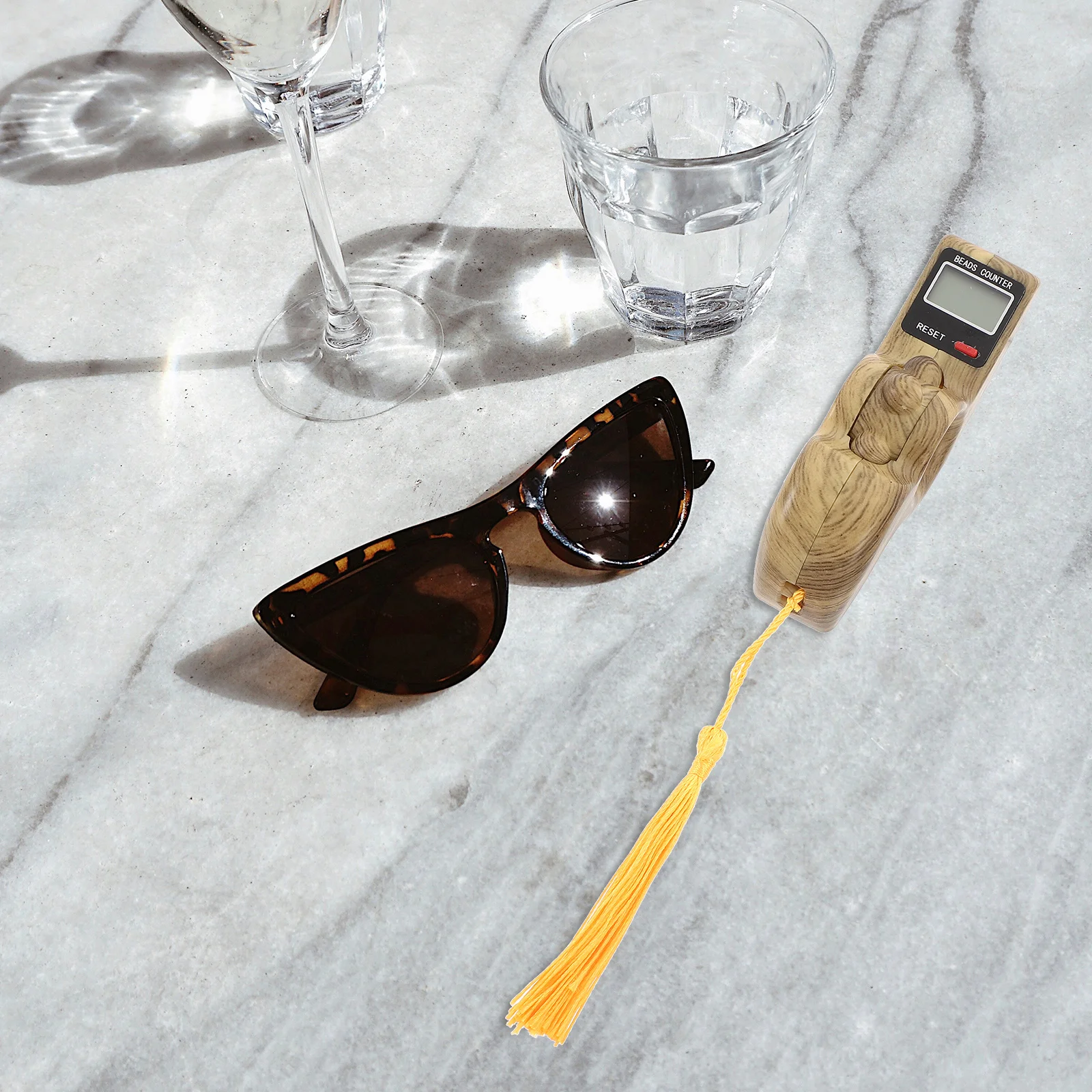 Clicker per perline elettroniche durevoli e leggeri in noce da 1 pezzo per la preghiera del Buddha buddista