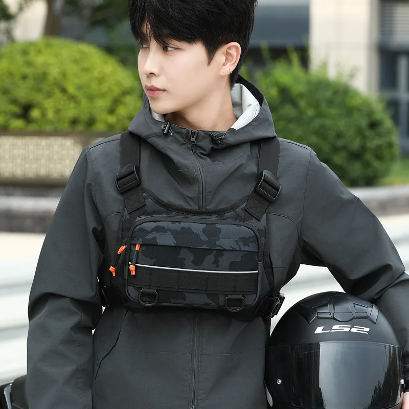 

1pcs Oxford Fabric Outdoor Tactical Chest Bag, Adjustable Multifunctional Vest Style Waist & Chest Pack
