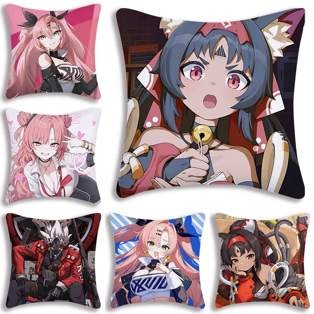 Zenless Zone Zero Pillow Covers Cartoon Sofa Decorative Home Double-sided Printing Short Plush Cute Cushion Cover