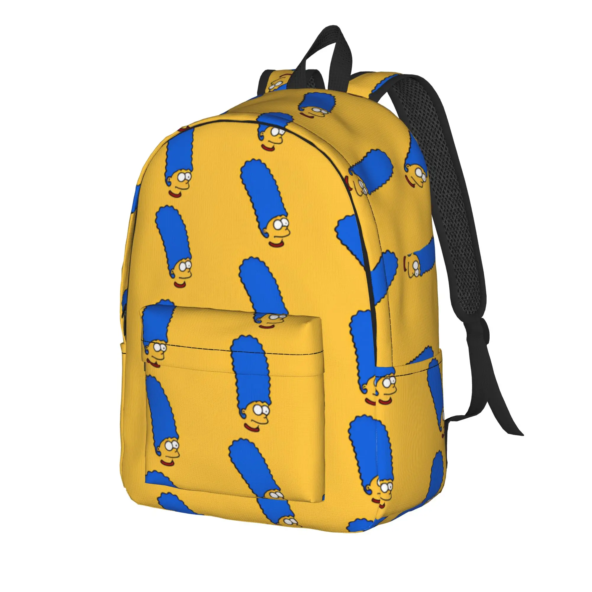 Marge S-Simpsons Head Repeat Pattern Backpack  Camping Backpacks Female Design Durable High School Bags Cute Rucksack