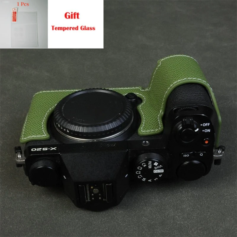 

Protective cover For FUJIFILM Fuji X-S20 camera bag leather case, XS20 handle half cover base case + free tempered film