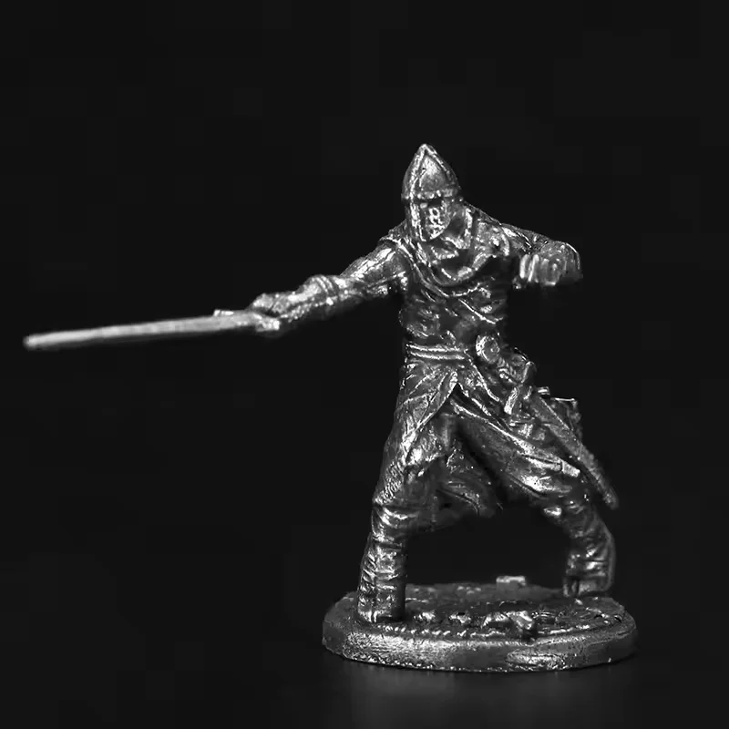 Metal Holy Land Guardian Knight Soldier Figurine Miniature Tabletop Game Piece Collectible Home Decor Car Ornament Gift for Men