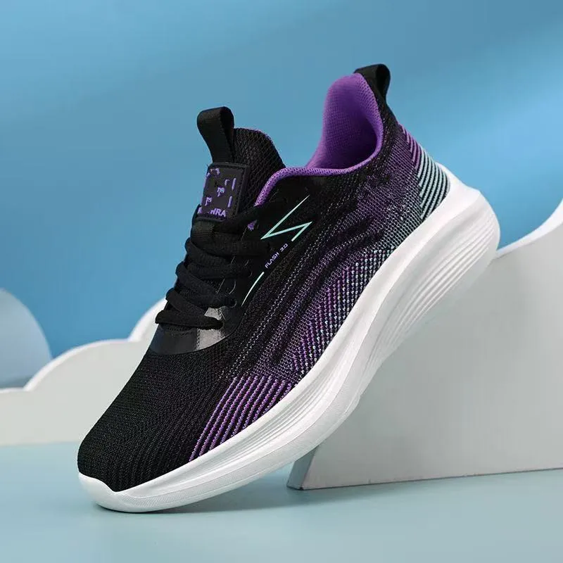 Lightweight Breathable Mesh Casual Woven Sports Shoes Soft-Sole Running Shoes Fashionable Trendy Travel Shoes