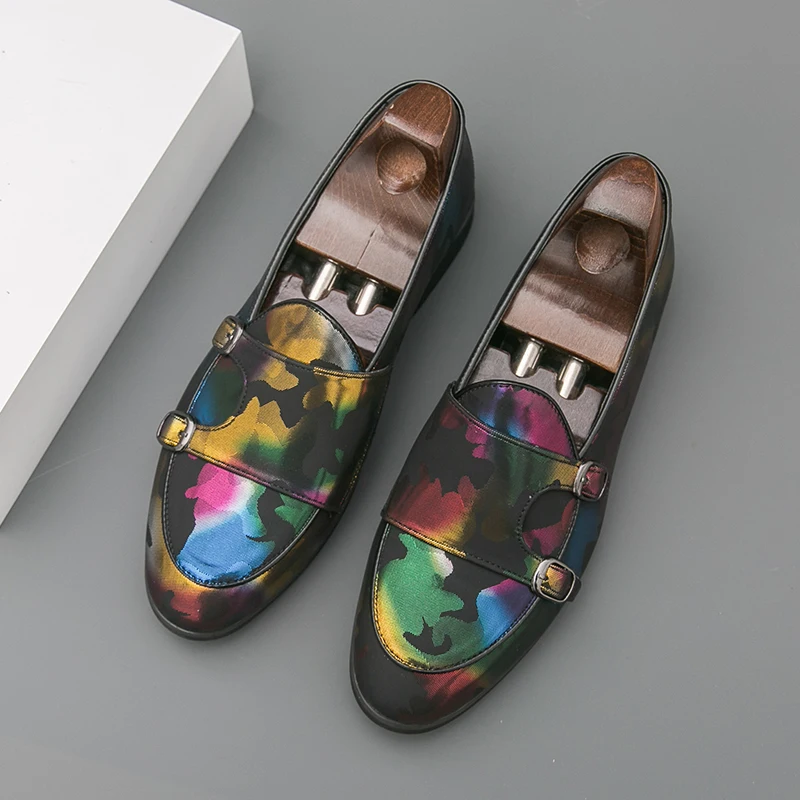 

Мужские разноцветные монки-лоферы, повседневные деловые туфли без шнурков, модные, дышащие, с мягкой подошвой, удобная обувь для офиса и на каждый день
