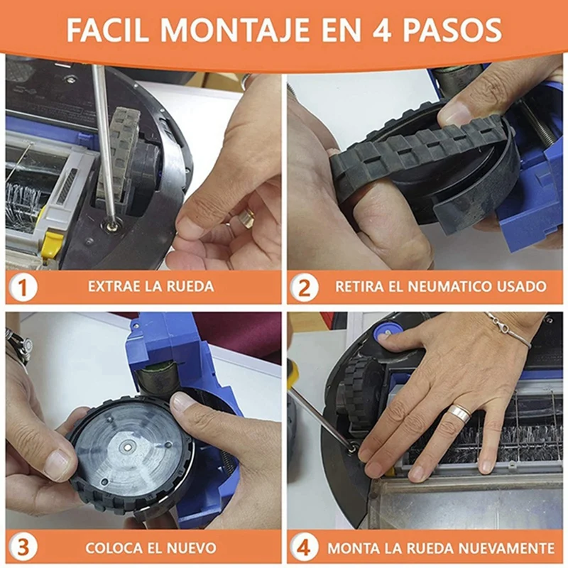 IRobot Roombaホイールシリーズ500, 600,700, 800, 900,e5,i7用の滑り止めタイヤ付き掃除機