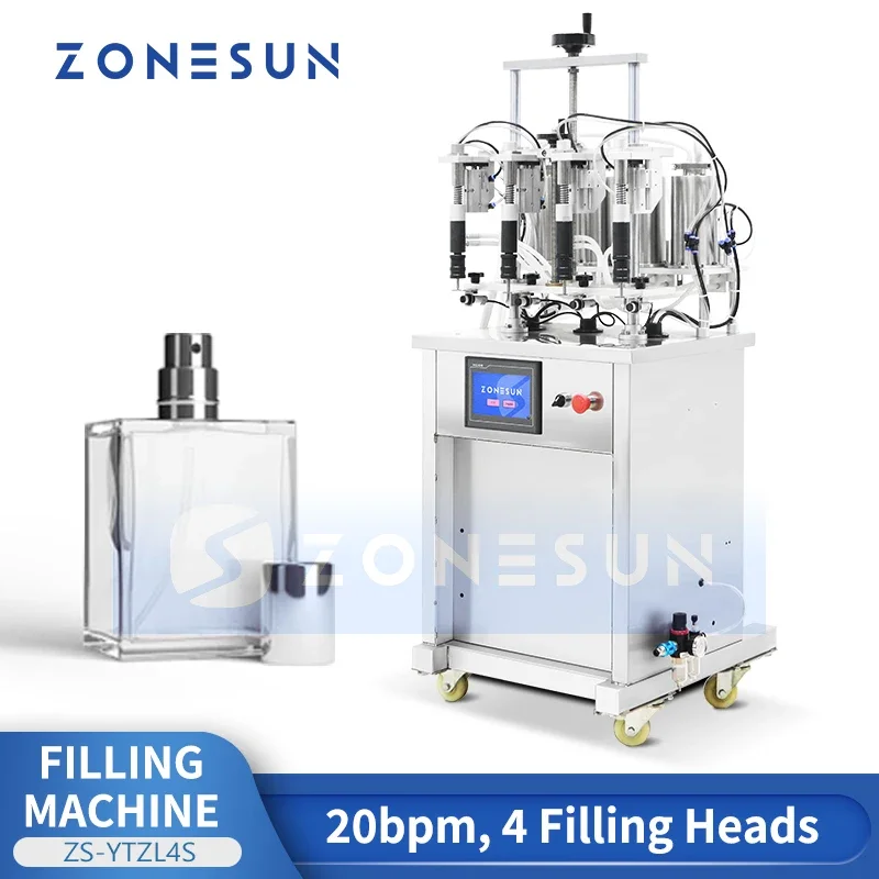 Zonesun Vacuum Bottle Filler Vacuum Liquid Filling Machine Perfume Bottle Filling Equipment ZS-YTZL4S