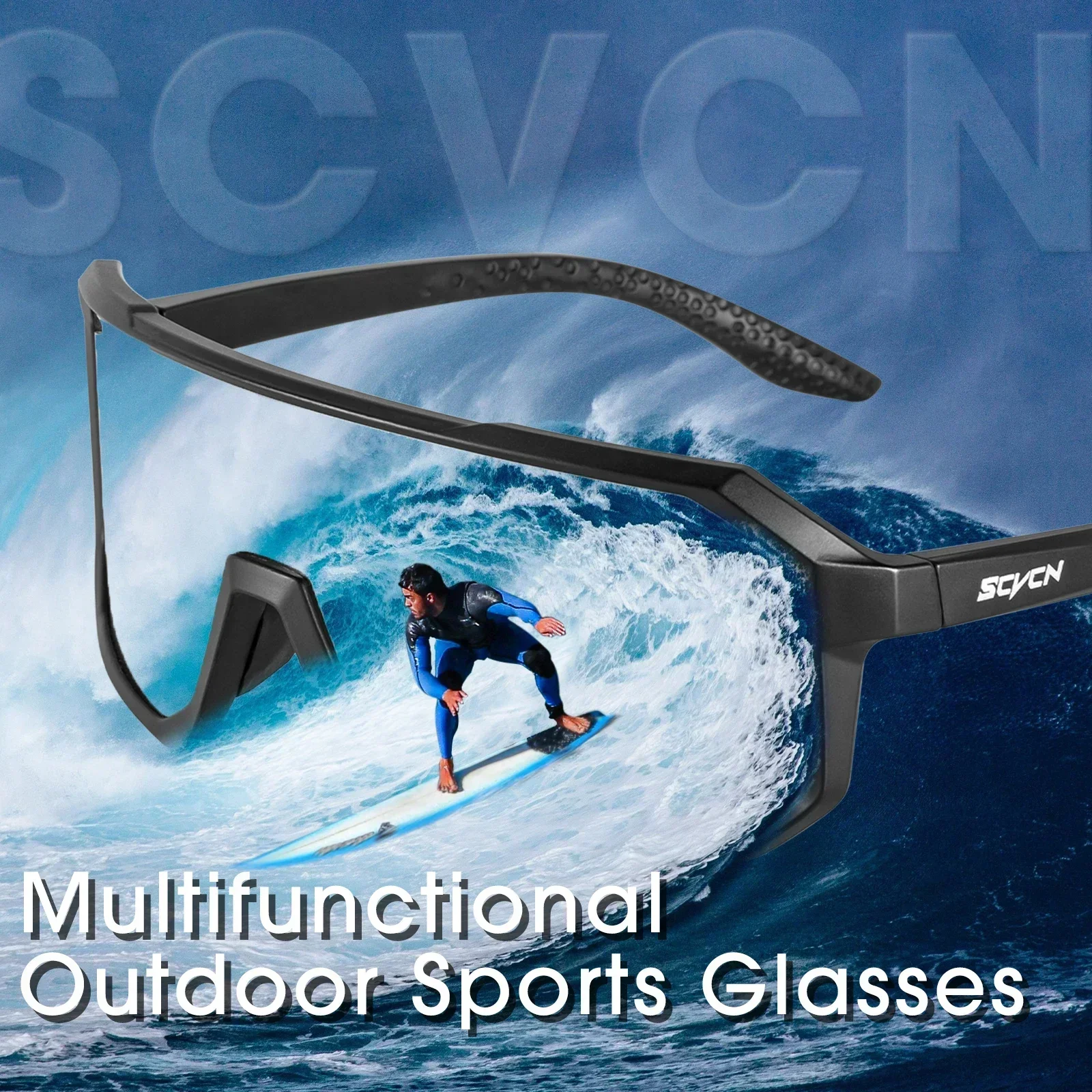 Scvcn Sunglasses Cycling Glasses Photochromic Sports for Men Sun Mountain Bike Road Bicycle Eyewear Goggles UV400 Polarized MTB