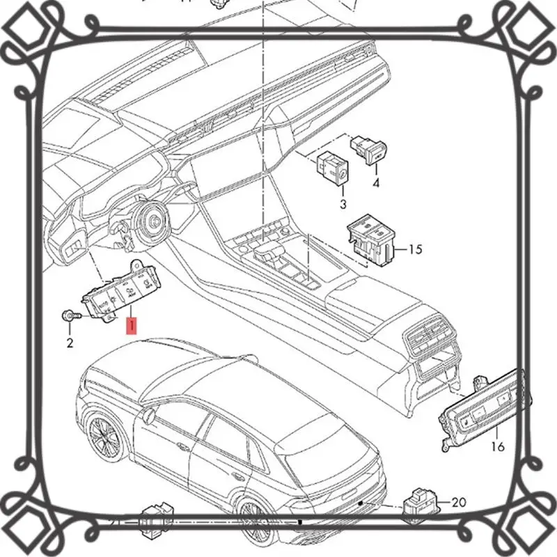

Q2-Car Head Light Control Switch Headlight Button Lamp Switch 4K1941501 For A3 S3 Q3 4K1 941 501