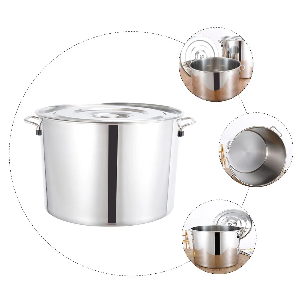 Big Eater Large Capacity Rice Bucket Rustproof Pot Oil Storage Container Water Stainless Steel Basin Kitchen Supplies