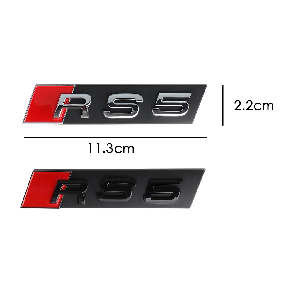 3D ABS RS3 RS4 RS5 RS6 RS7 RS8 Emblem Car Front Grille Badge Tuning Accessorie for Audi A1 A3 8P A4 B5 B6 B7 B8 A5 A6 C5 C6 C7 S