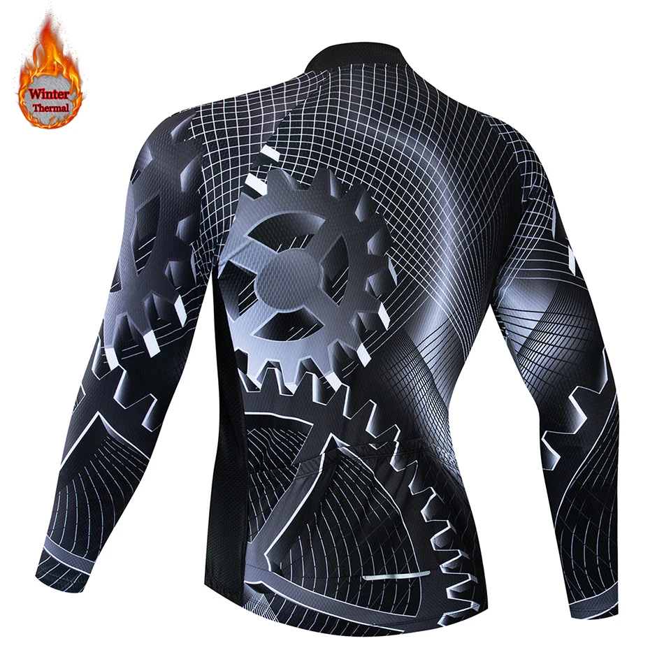 Warm Winter Thermal Fleece Cycling Jersey Sets Men Outdoor Riding MTB Ropa Ciclismo Bib Pants Set Cycling Clothing