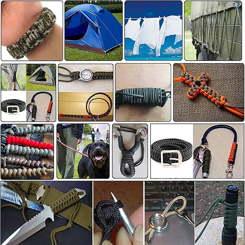 CZHIYAO Tali Nilon 7 Lapis 31M/100M Tahan Lama 4MM Multifungsi Cocok untuk Piknik Mendaki Gunung Berkemah Tali Hewan Peliharaan Aksesoris DIY