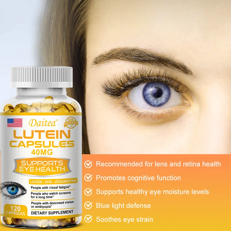 Eye health supplements containing lutein and zeaxanthin help improve healthy vision, relieve eye fatigue and combat myopia