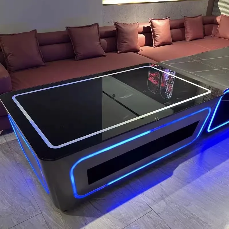 Trash can with drawers, stainless steel tempered glass, sofa private room table