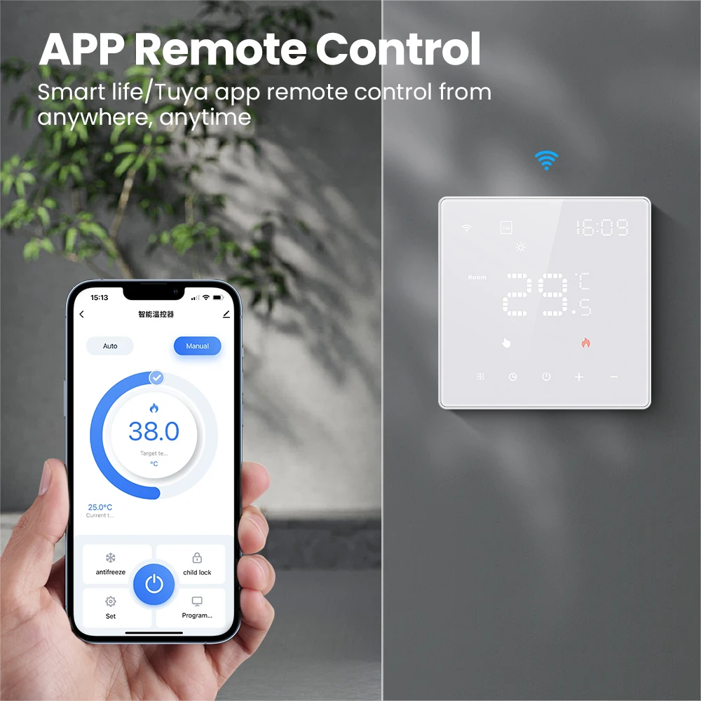 AVATTO Tuya HD LED Display WiFi Smart Thermostat for Electric floor Heating, Water/Gas Boiler Voice for alexa Alice Google Home