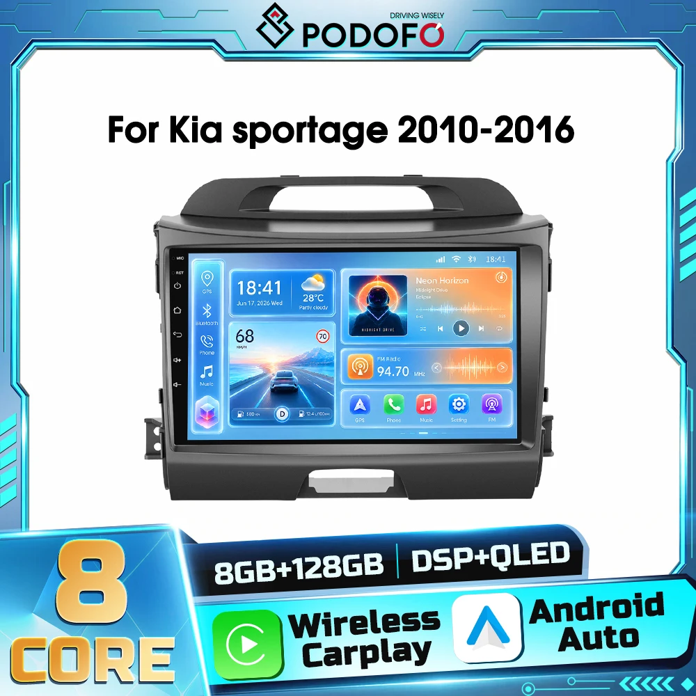 Brezžični samodejni avtoradio za Kio Sportage z Android