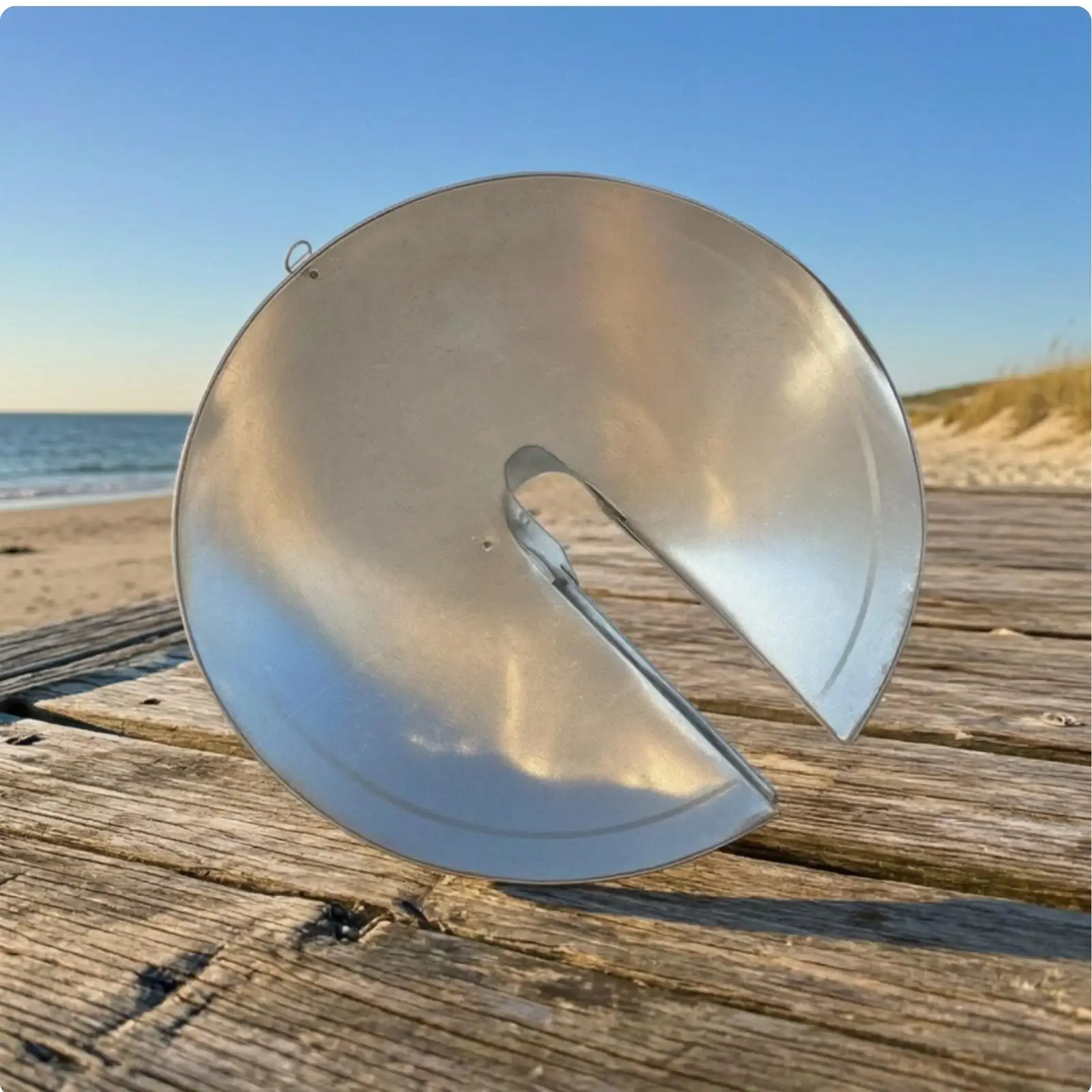Marine Rodent Barrier with Hanging Loop Metal Construction, Smooth Reflective Finish, Anti-Rat Barrier Plate with Central