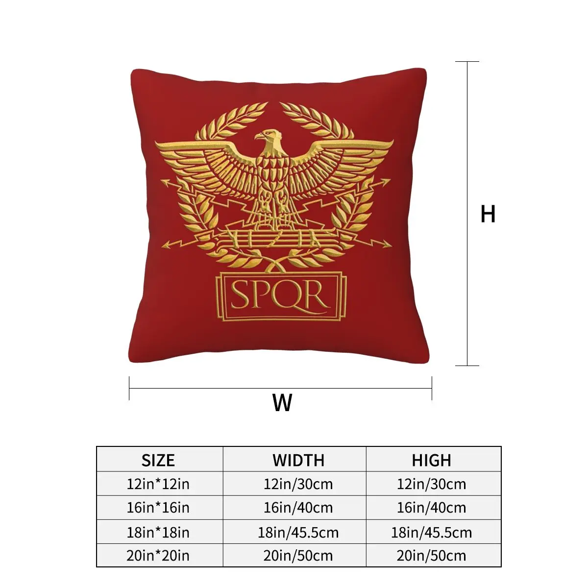 Gold Roman Aquila Eagle SPQR Square Pillowcase Cushion Cover Pillow Case Throw Pillow Cover for Home Sofa Living Room