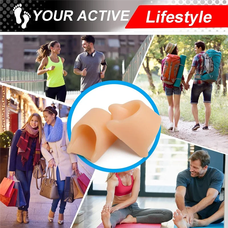 Corrector alisador de dedos de martillo A83X, Corrector de dedos (12 piezas, desnudo), alivio de férula de dedo del pie de gel para juanete de tamaño mediano