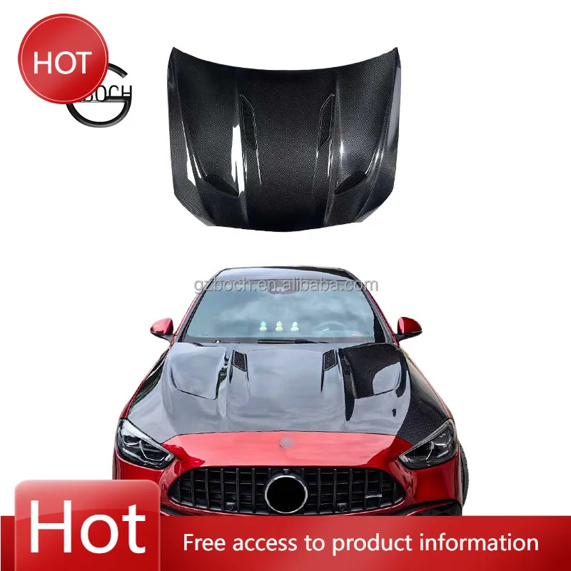 

CF Front Bonnet for C Class W206 Engine Hood Carbon Fiber Engine Cover Hood