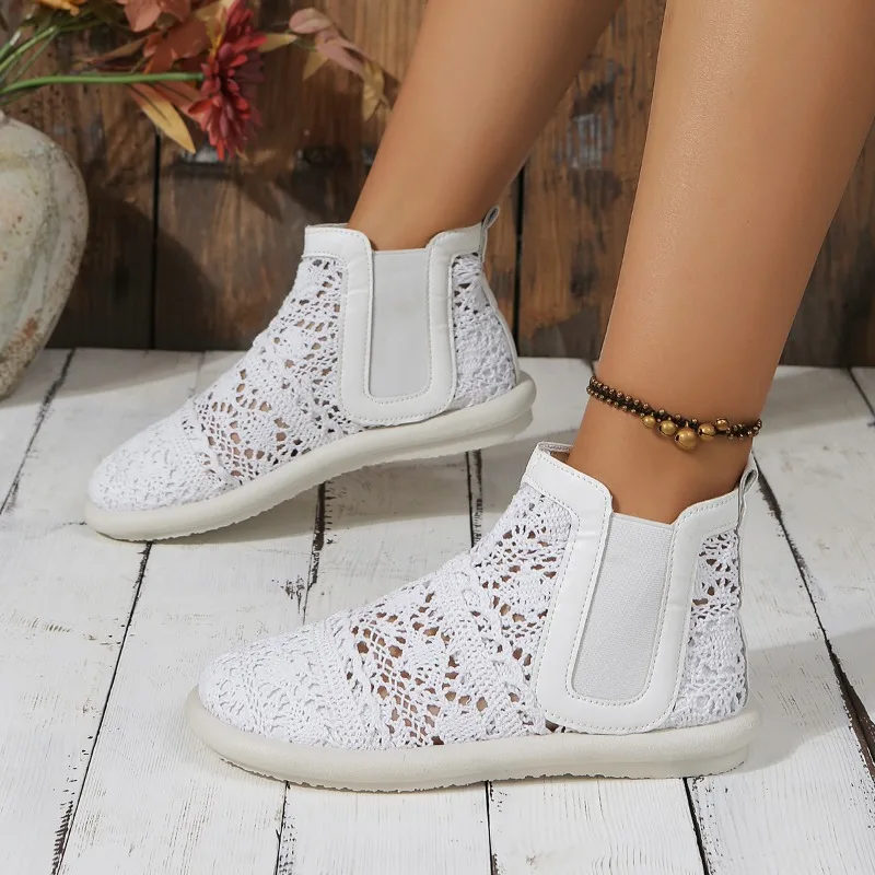 New Women\'s Breathable Mesh Summer Shoes Lace Walking Shallow New Solid Non Slip Casual Shoes 35-40 HOT 2024