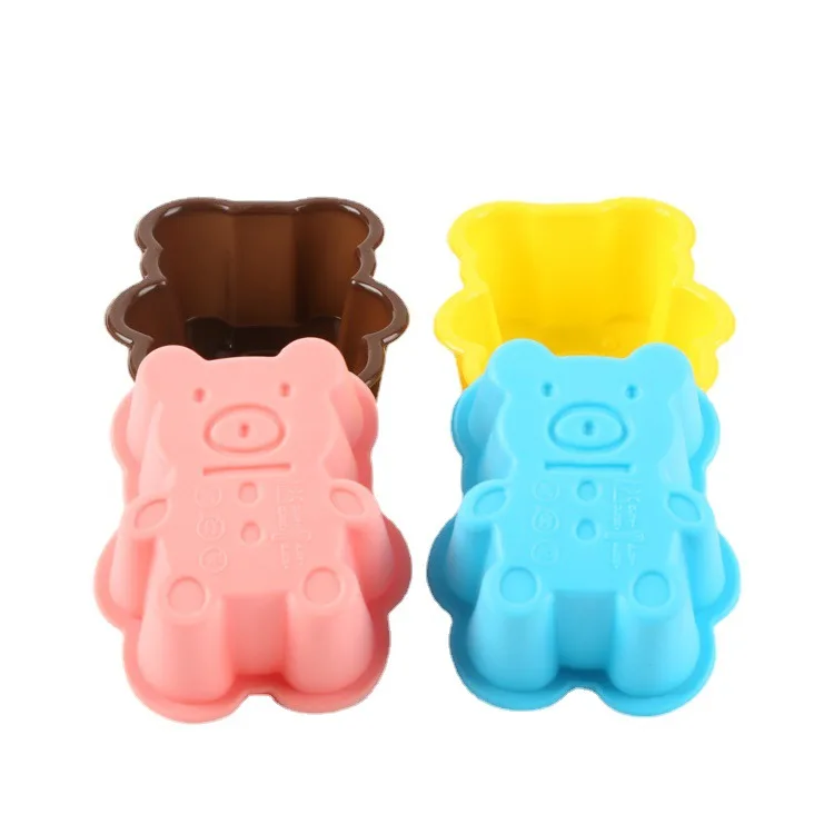 Lovely Bear Form Cake Mold Silicone Mold Muffin Cupcake Baking Tools Cooking Bakeware Maker Pudding Jelly Mold Kitchen Tools