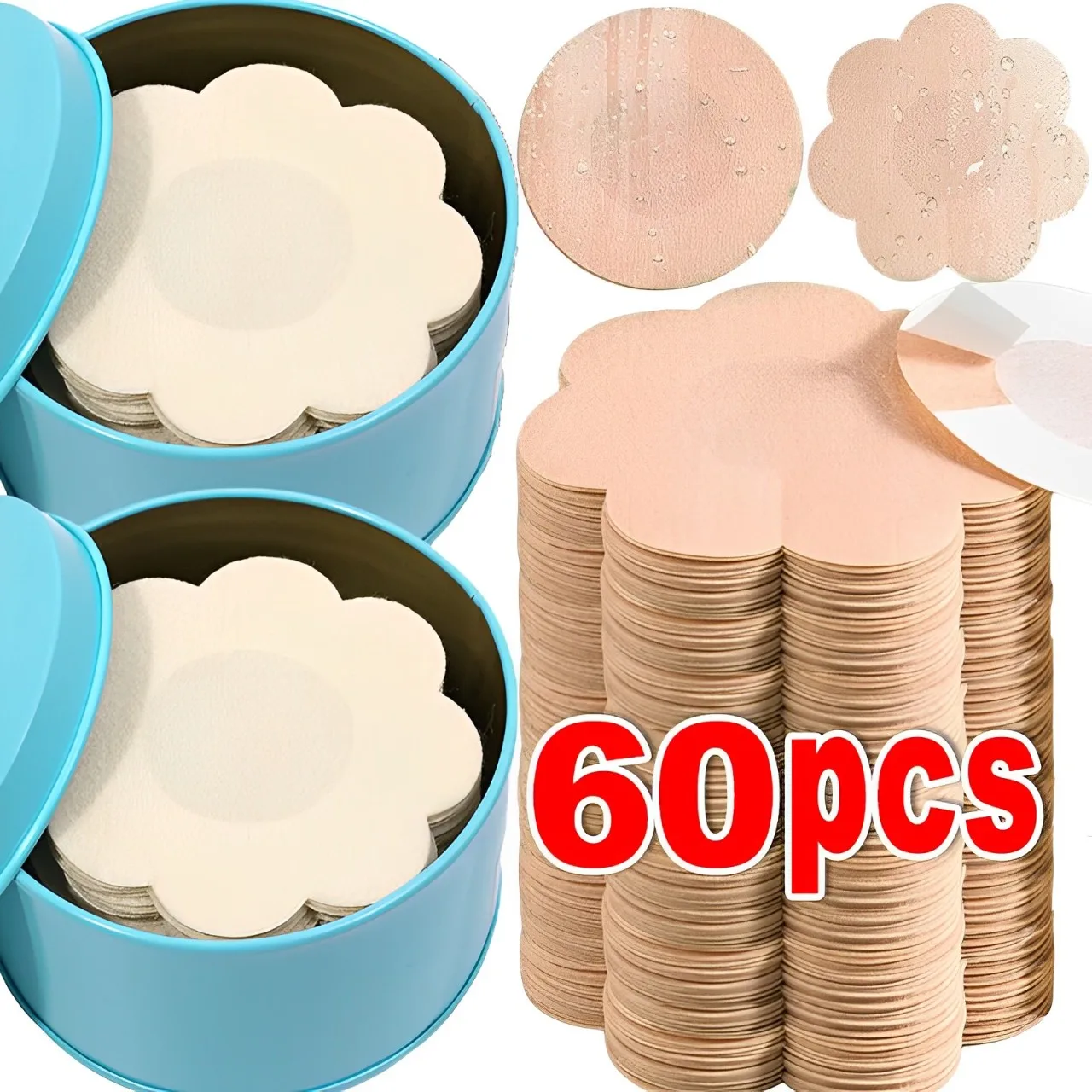 

60pcs/box Women's Invisible Breast Petals Lift Tape on Bra Nipple Stickers Chest Stickers Adhesivo Bra Nipple Covers Accessories