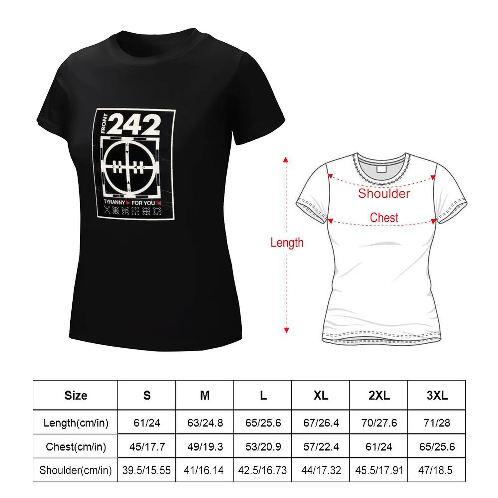 dès Front 242 pour T-shirt tops funny white t shirts for Women