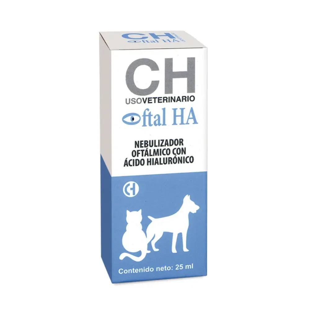 Oftal HA nebulizador en spray de 25 ml para limpieza rápida y alivio inmediato de ojos irritados o sucios de perros y gatos Chemical Ibérica